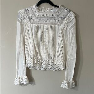 Zimmermann White Lace Blouse